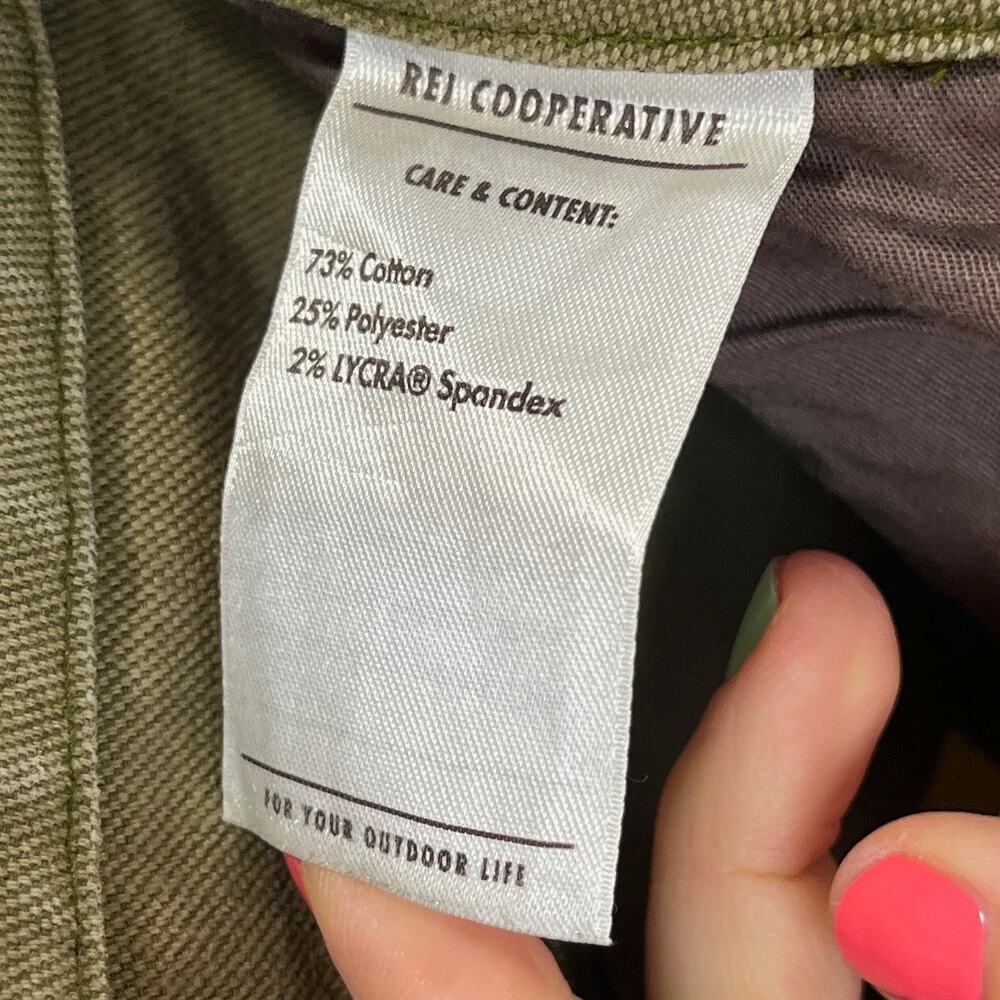 REI Co-Op Womens Canvas Double Knee Chore Pants Olive Green Size 16 - Picture 8 of 9